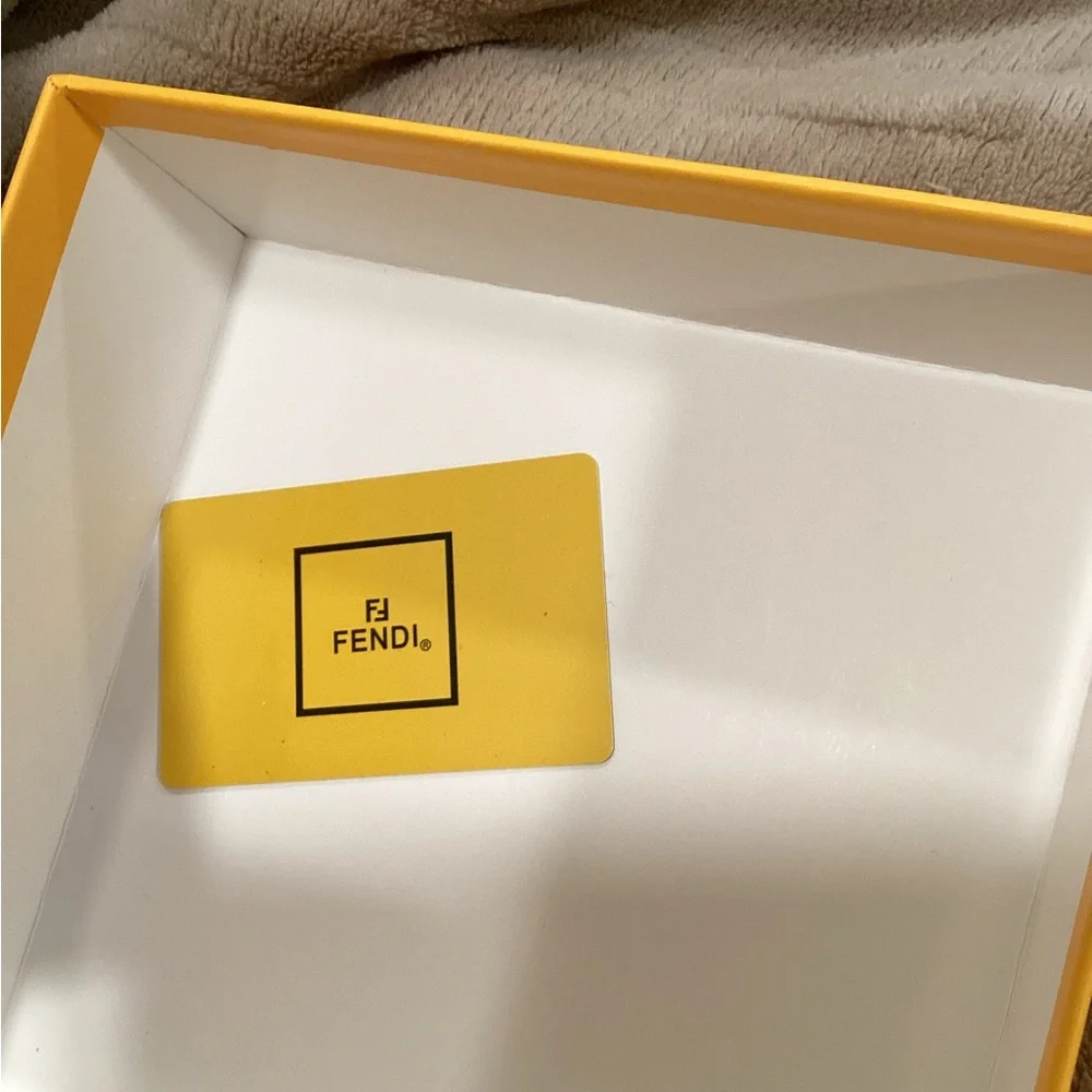 Fendi Yellow and White Gift Box 7”X7”